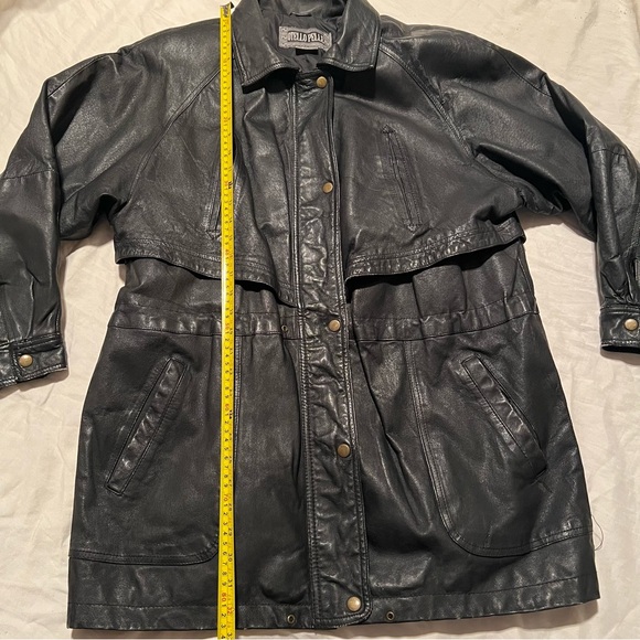Vintage Otello Pelle 100% Leather Jacket Black Medium - Picture 7 of 10